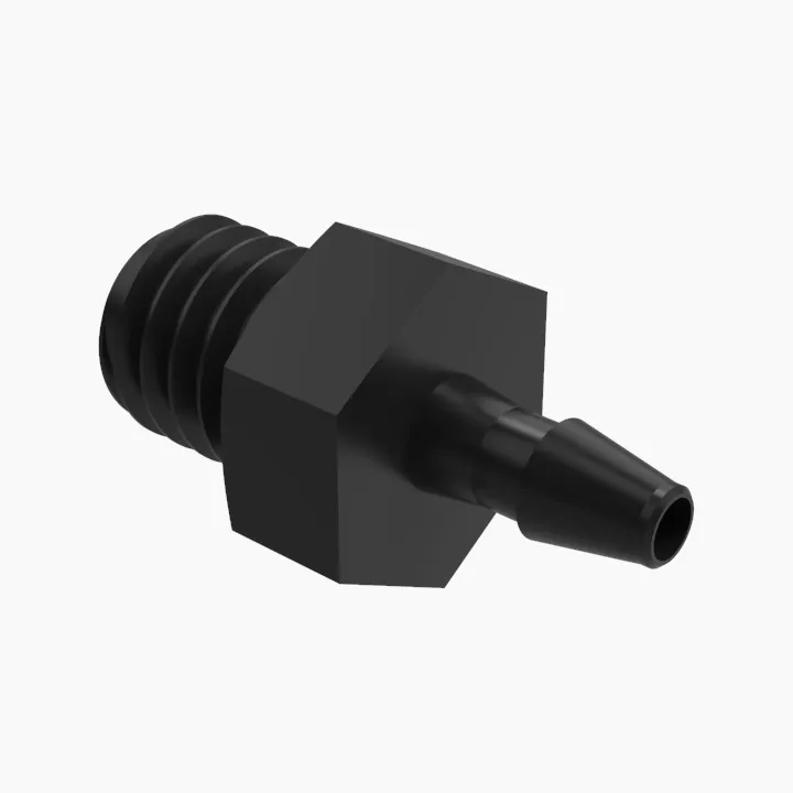 ELDON JAMES A1032X-1-200BN Adapter, 10-32 Extended Thread Size, 1/16 Inch Barb, Black Nylon | CJ8CMY