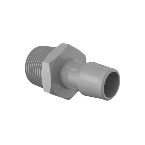 ELDON JAMES A12-10PVDF Adapter, 3/4 NPT Thread Size, 5/8 Inch Barb, Gray Kynar 740 | CJ8CNT