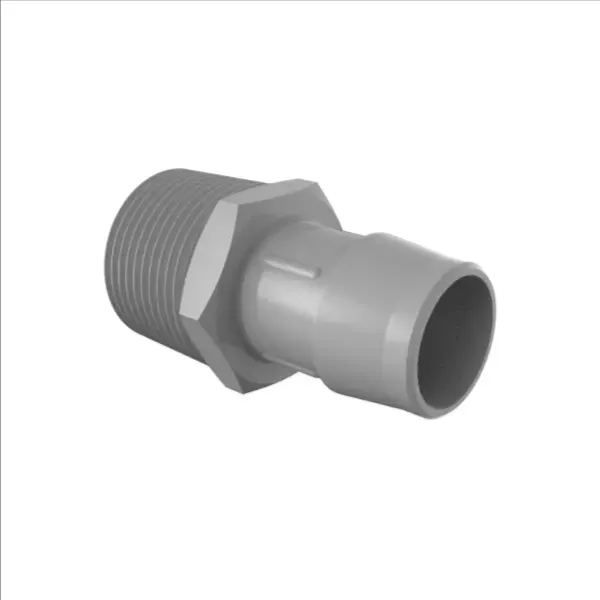 ELDON JAMES A16-16PVDF Adapter, 1 NPT Thread Size, 1 Inch Barb, Gray Kynar 740 | CJ8CWR