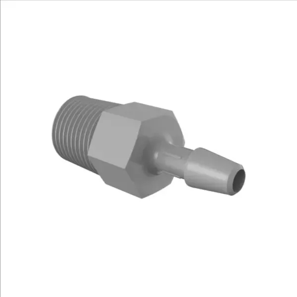 ELDON JAMES A2-2.5PVDF Adapter, 1/8 NPT Thread Size, 5/32 Inch Barb, Gray Kynar 740 | CJ8CXD