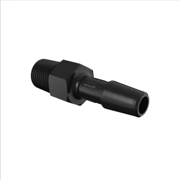 ELDON JAMES A2-4GFBN Adapter, 1/8 NPT Thread Size, 1/4 Inch Barb, Glass Filled Black Nylon | CJ8CYQ