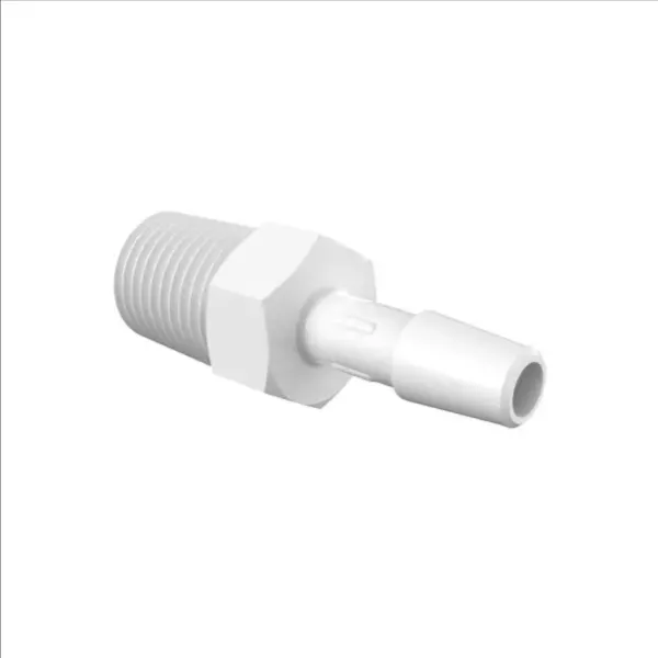 ELDON JAMES A4-4WN Adapter, 1/4 NPT Thread Size, 1/4 Inch Barb, White Nylon | CJ8DDV