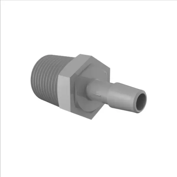 ELDON JAMES A8-5PVDF Adapter, 1/2-14 NPT Thread Size, 5/16 Inch Barb, Grey Kynar 740 | CJ8DQL