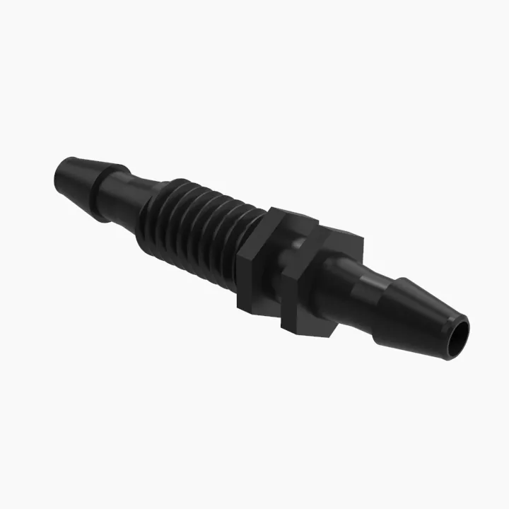 ELDON JAMES BH1032-1.5-1.5-200BN Miniature Bulkhead Adapter, 10-32 Thread Size, 3/32 x 3/32 Inch Inside Dia., Black Nylon | CJ8DRX