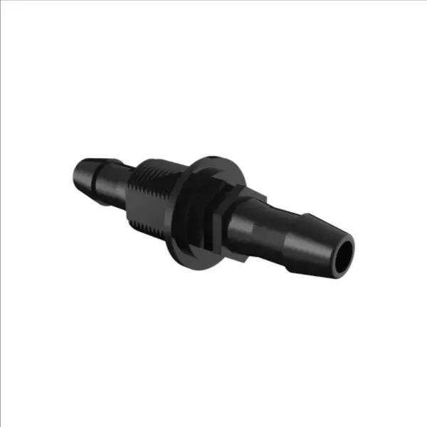 ELDON JAMES BH4S-4-4BN Bulkhead Adapter, 1/4 Inch Size, 1/4 x 1/4 Inch Inside Dia., Black Nylon | CJ8DUL