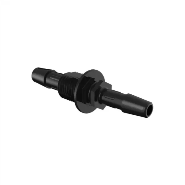 ELDON JAMES BH4S-5-4BN Bulkhead Adapter, 1/4 Inch Size, 5/16 x 1/4 Inch Inside Dia., Black Nylon | CJ8DVB