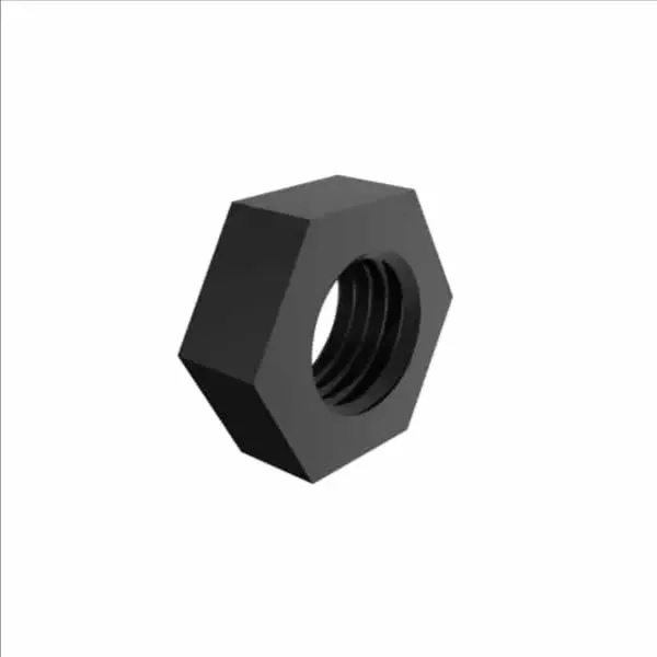 ELDON JAMES HEX51624BN Hex Nut, 5/16-24 UNF Thread Size, 0.50 Inch Flat, 0.188 Inch Thick, Black Nylon | CJ8FEG