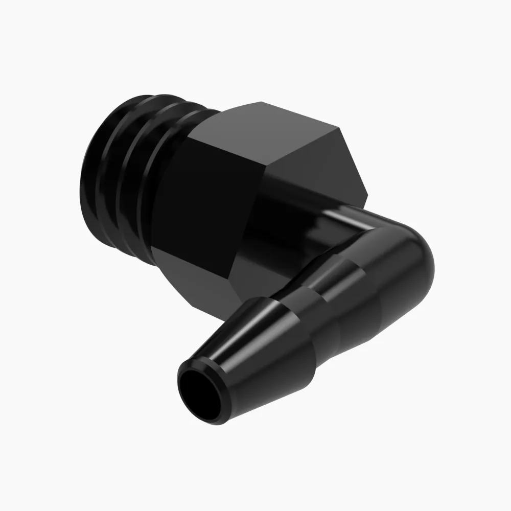 ELDON JAMES L1032-1-200BN Elbow, 10-32 UNF Thread Size, 1/16 Inch Barb, Black Nylon | CJ8FNJ