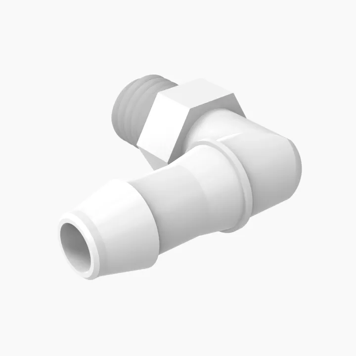 ELDON JAMES L1428-3-200AC Elbow, 1/4-28 UNF Thread Size, 3/16 Inch Barb | CJ8FTZ