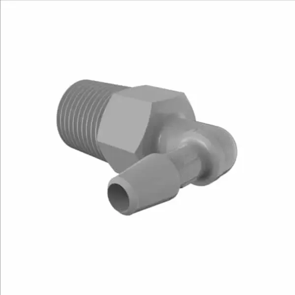 ELDON JAMES L2-2.5PVDF Elbow, 1/8 NPT Thread Size, 5/32 Inch Inside Dia., Gray Kynar 740 | CJ8FVT