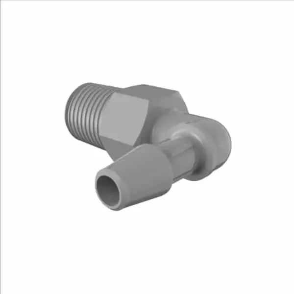 ELDON JAMES L2-3PVDF Elbow, 1/8 NPT Thread Size, 3/16 Inch Inside Dia., Gray Kynar 740 | CJ8FWQ