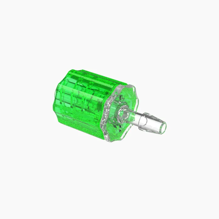 ELDON JAMES LMSLN-1.5CVU-L Stationary Male Luer, Lock 3/32 Barb Size, Crystal, Lime | CJ8HJC