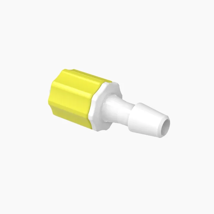 ELDON JAMES LMRLN-3MN-Y-QC Male Rotating Lock and Nut Assembly 3/16 Inch Inside Dia., Medical Nylon, Yellow | CJ8HDB