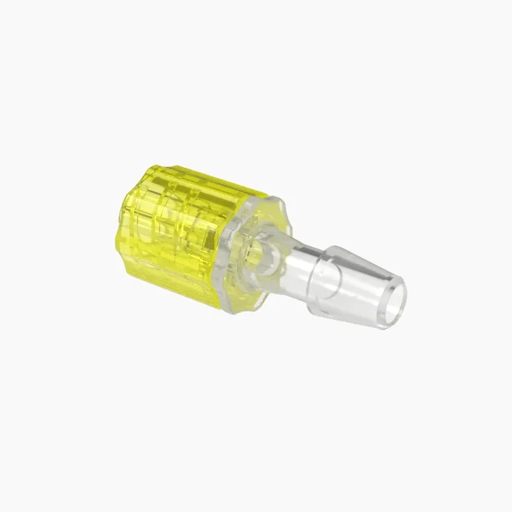 ELDON JAMES LMSLN-3PP-Y Stationary Male Luer, Lock 3/16 Barb Size, Non Animal Derived Polypropylene, Yellow | CJ8HNN