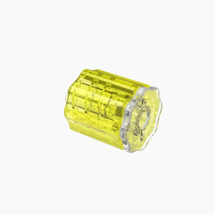 ELDON JAMES LMSLN-P-CVU-Y Stationary Luer Lock Plug and Nut Assembly, Crystal, Yellow | CJ8HPU