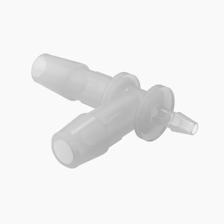 ELDON JAMES LRT4-1.5-200NK7 Asymmetric Tee, 1/4 x 3/32 x 1/4 Inch Barb, Natural Kynar 740 | CJ8HRK