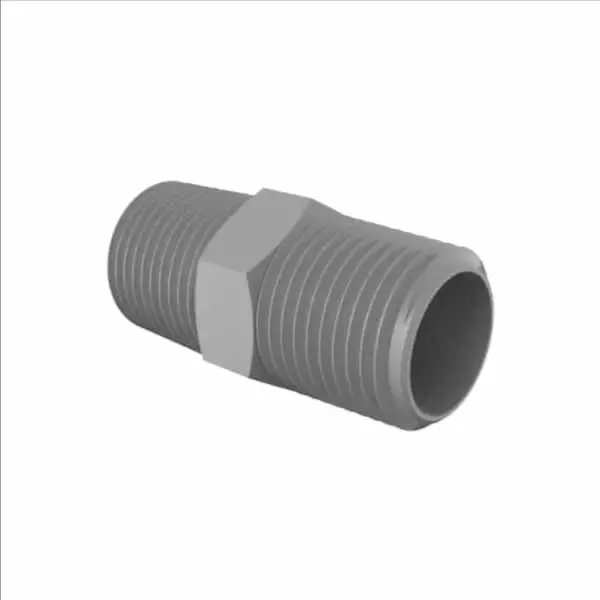 ELDON JAMES N6PVDF Gray PVDF Nipple, 3/8 NPT Size | CJ8HXW