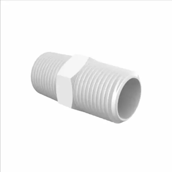 ELDON JAMES N6NK7 Natural Kynar 740 Nipple, 3/8 NPT Size | CJ8HXT