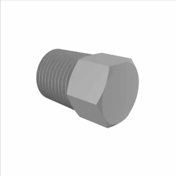 ELDON JAMES P2PVDF Gray Kynar 740 Threaded Hex Plug, 1/8 NPT Size | CJ8JEU