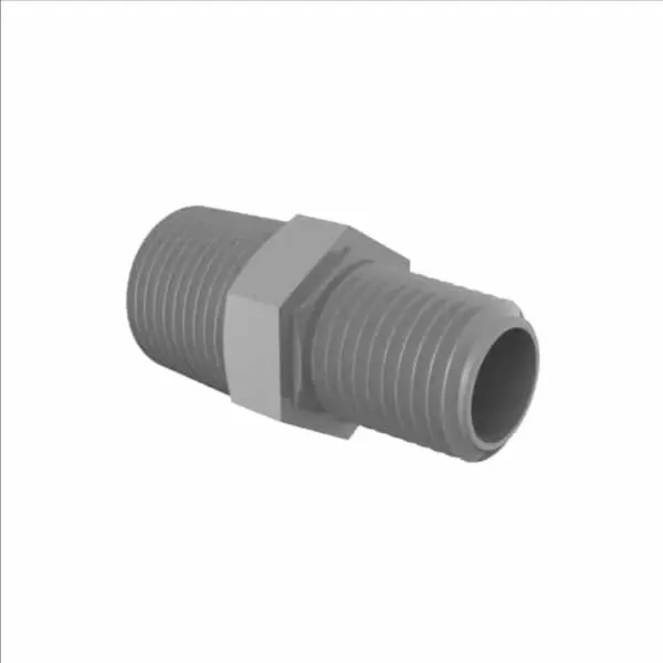 ELDON JAMES RN6-4PVDF Conversion Nipple, 3/8 x 1/4 NPT Size, Gray Kynar 740 | CJ8JWY