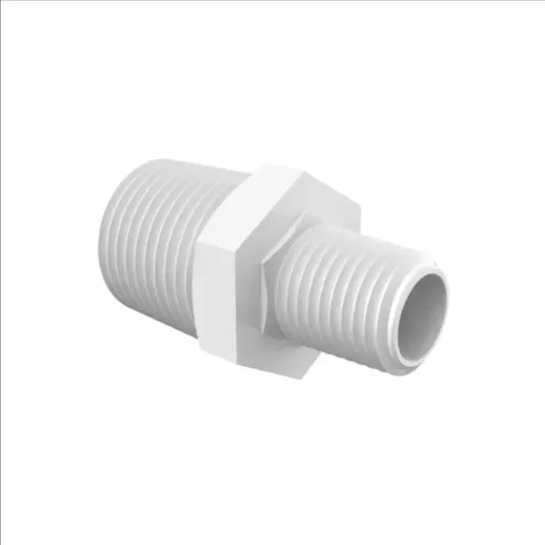 ELDON JAMES RN8-2WP Conversion Nipple, 1/2 x 1/8 NPT Size, White Polypropylene | CJ8JXK