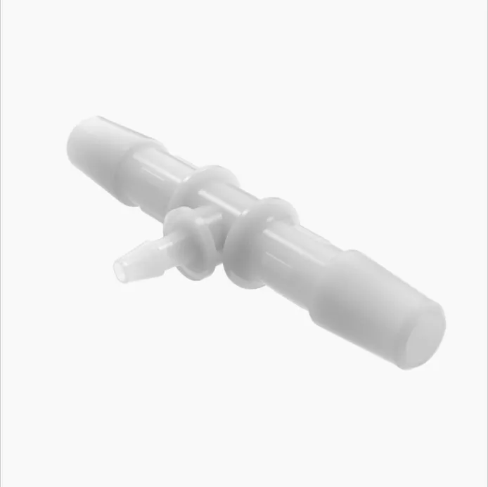 ELDON JAMES RT4-1.5-200NK7 Reduction Tee, 1/4 x 3/32 Inch Barb, Natural Kynar 740 | CJ8KDY