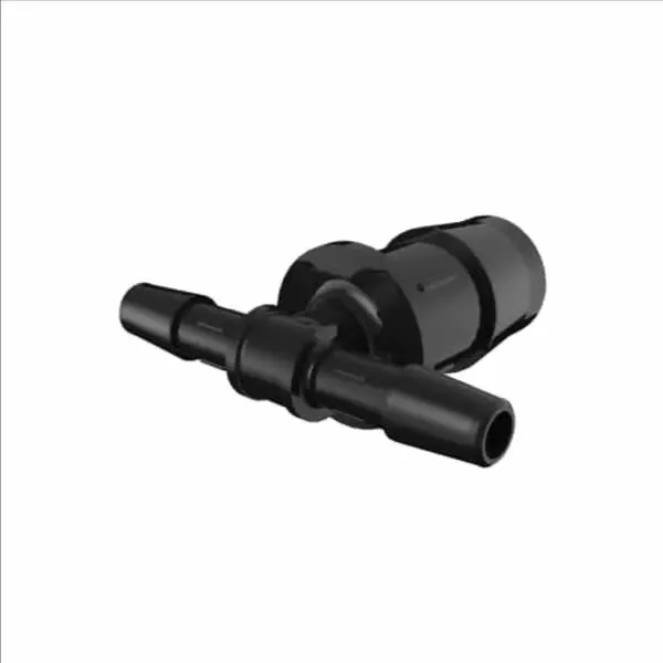 ELDON JAMES RT4-10BN Reduction Tee, 1/4 x 5/8 Inch Inside Dia., Black Nylon | CJ8KEB