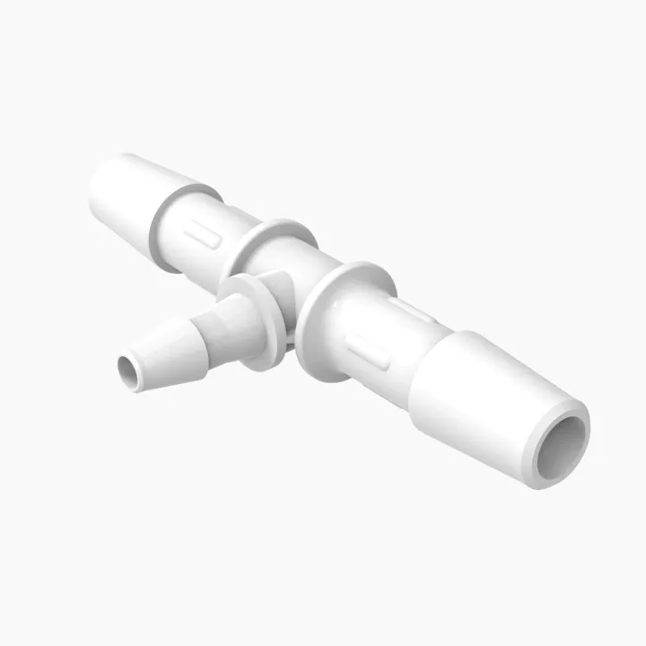 ELDON JAMES RT4-2-200WP Barbed Reduction Tee, 1/4 x 1/8 Inch Size, White Polypropylene | CJ8KEW