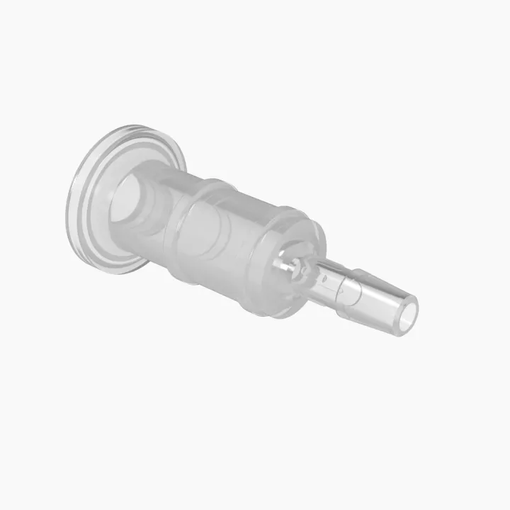 ELDON JAMES SF12-SB4PP-QC Cleanroom Mini Sanitary Flange, 1/4 Inch Barb, Polypropylene | CJ8KPG