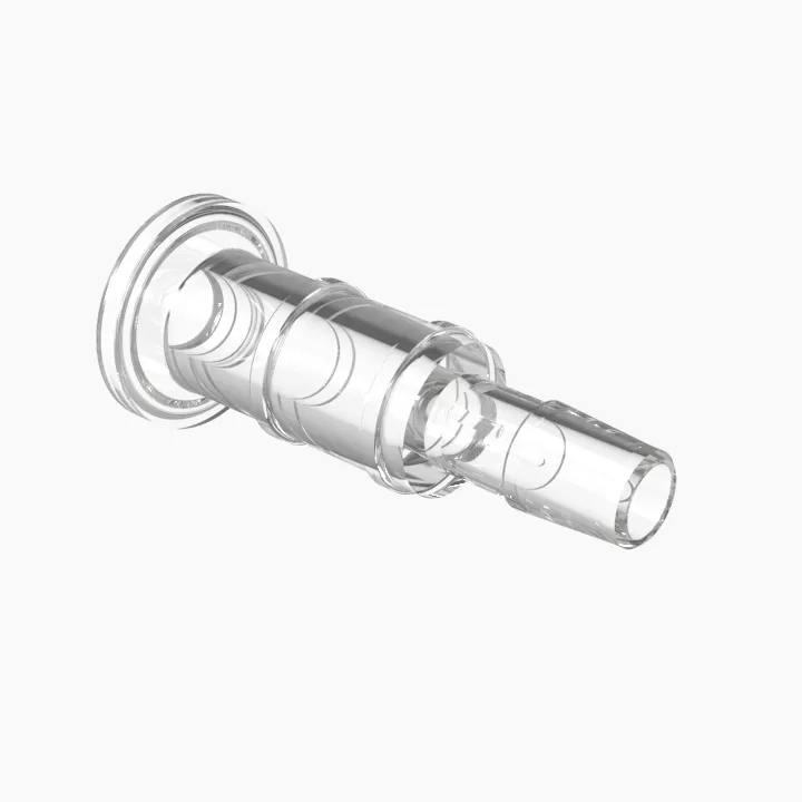 ELDON JAMES SF12-SB6CVU-QC Cleanroom Mini Sanitary Flange, 3/8 Inch Barb, Crystal | CJ8KPJ