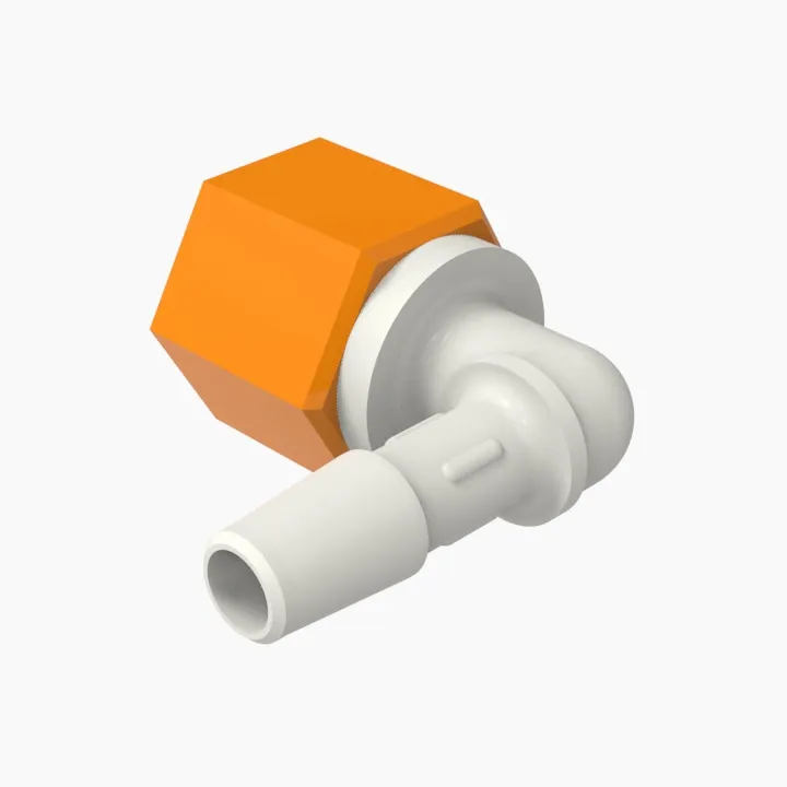 ELDON JAMES SL90F9-4NNON Female Elbow, 90 Degree, 1/4 Inch Barb, Natural Nylon, Orange | CJ8KTA