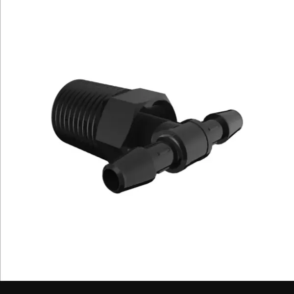 ELDON JAMES T4-3BN Black Nylon Tee, 1/4 NPT Size, 3/16 Barb | CJ8LMG