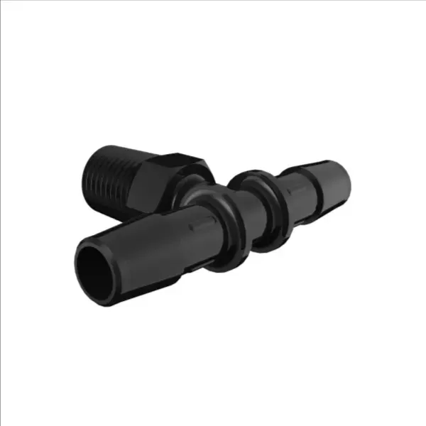 ELDON JAMES T4-6GFBN Glass Black Nylon Tee, 1/4 NPT Size,3/8 Inch Inside Dia. | CJ8LNN