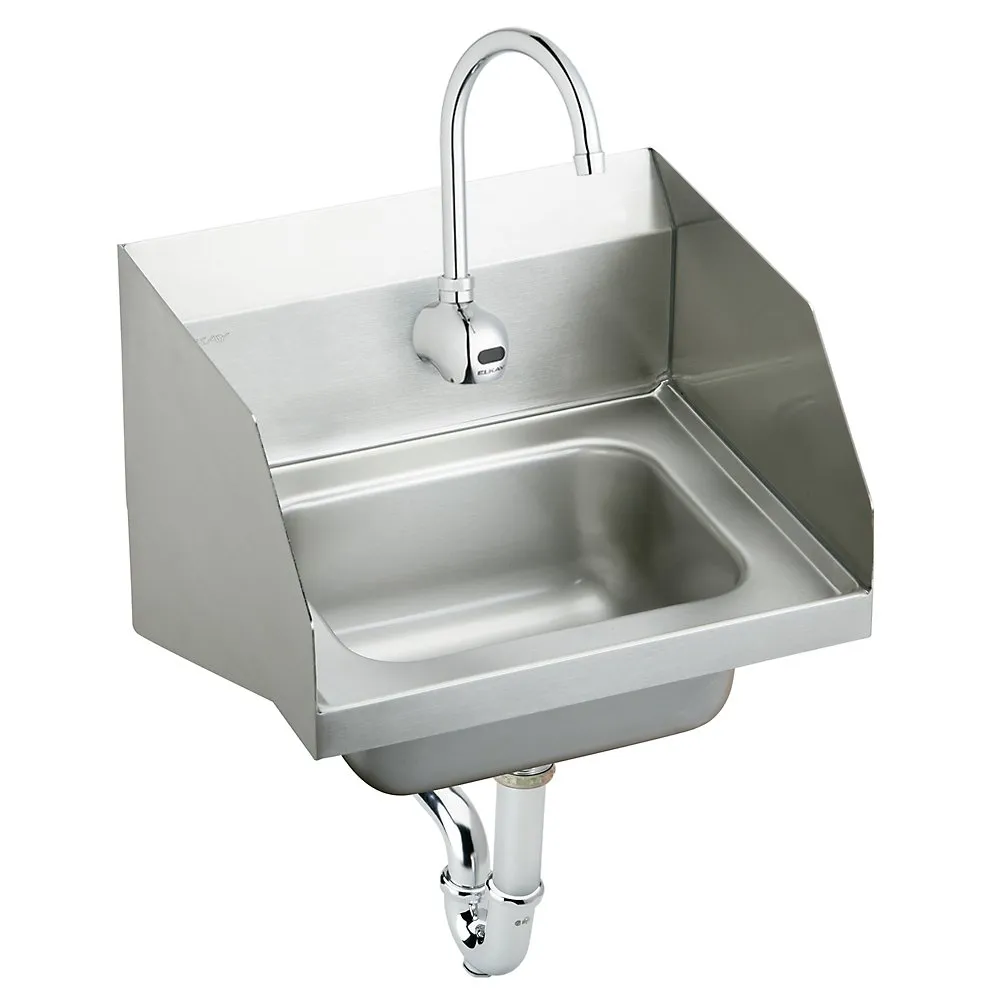 Single Bowl Wall Hung Handwash Sink Kit, Stainless Steel 16-3/4 x 15-1/2 x 13 Inch Size