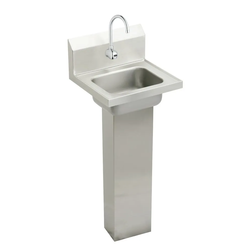 Single Bowl Wall Hung Handwash Sink Kit, Stainless Steel, 16-3/4 x 15-1/2 x 13 Inch Size