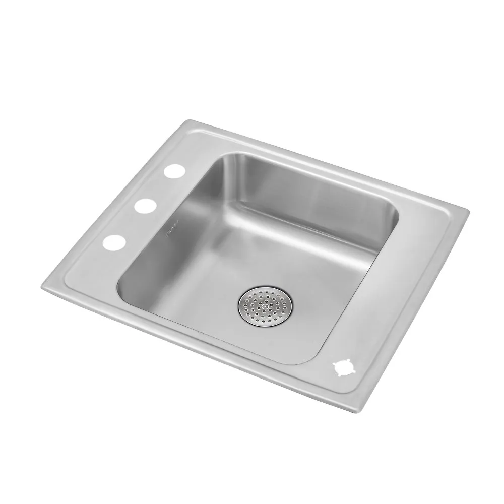 Single Classroom Sink with Drain, Stainless Steel, 22 x 19-1/2 x 7-1/2 Inch Size