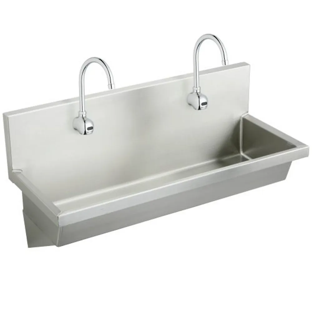Hand Wash Sink Kit With Faucet, Grid Drain, Stainless Steel, 48 X 20 X 8 Inch Size