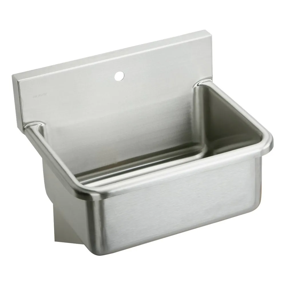Wall Hung Single Bowl Hand Wash Sink, Stainless Steel, 31 x 19.5 x 10-1/2 Inch Size