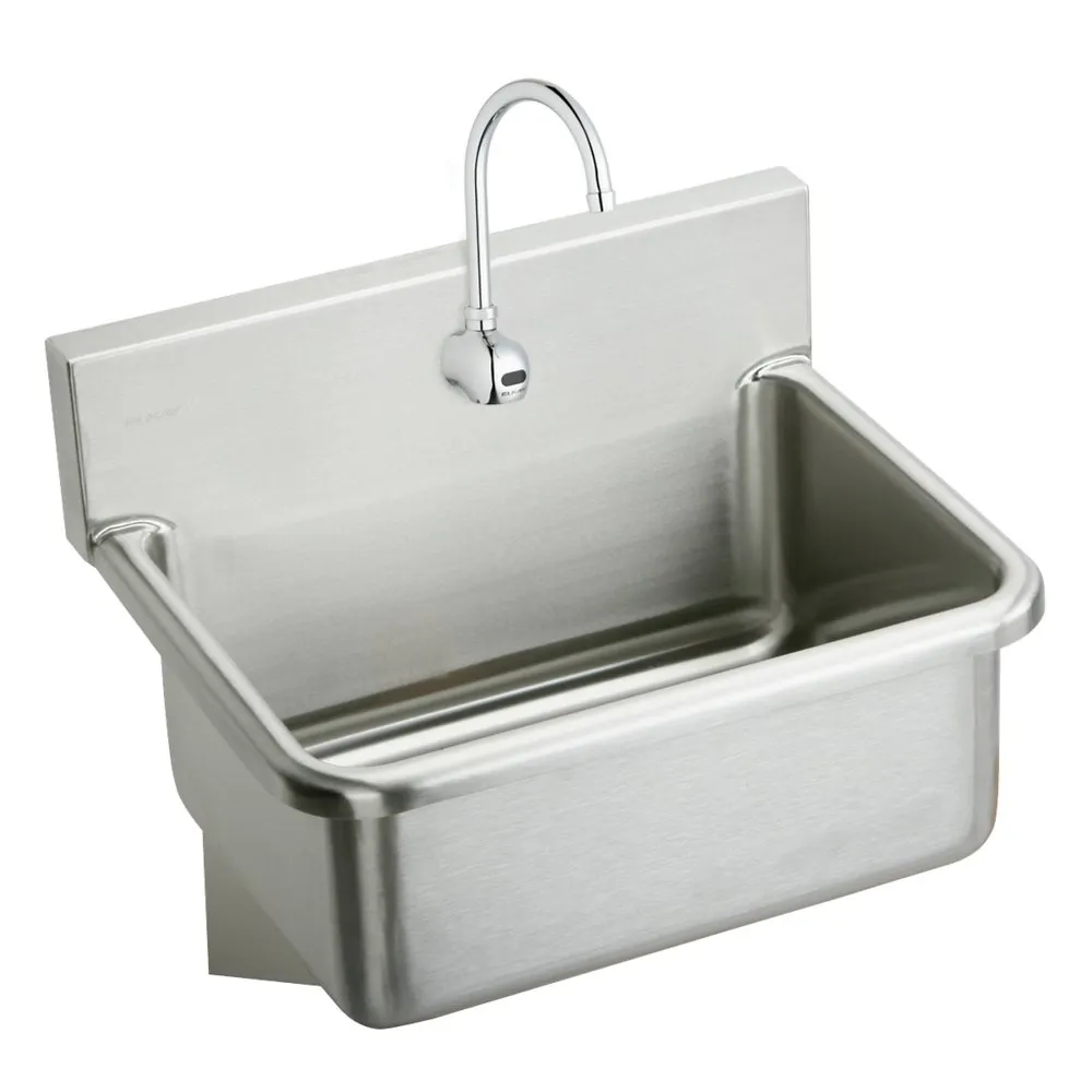 Wall Hung Single Bowl Hand Wash Sink Kit, Stainless Steel 31 x 19.5 x 10-1/2 Inch Size