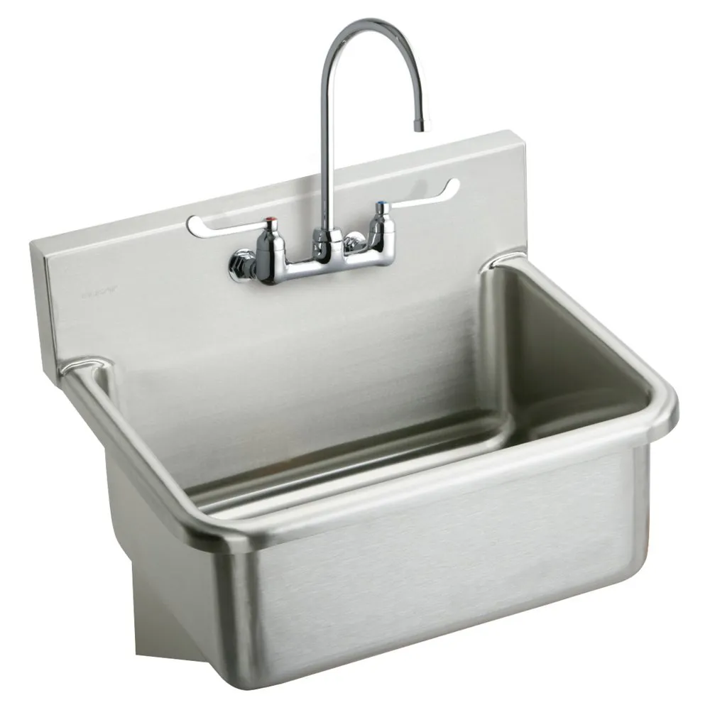 Single Bowl Hand Wash Sink Kit With Faucet, 31 X 19.5 X 10-1/2 Inch Size