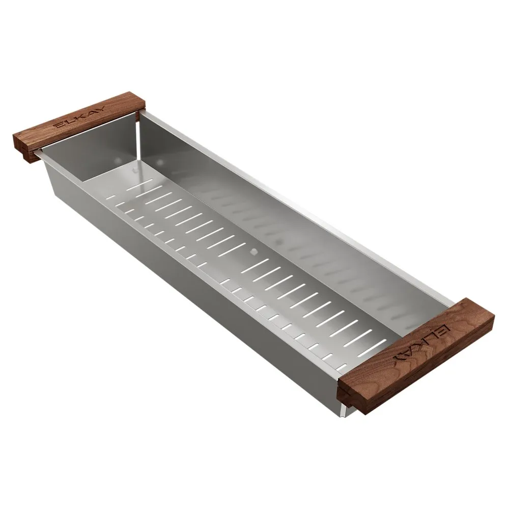 Colander, 6-7/16 X 21-1/2 X 2-1/2 Inch Size, Stainless Steel