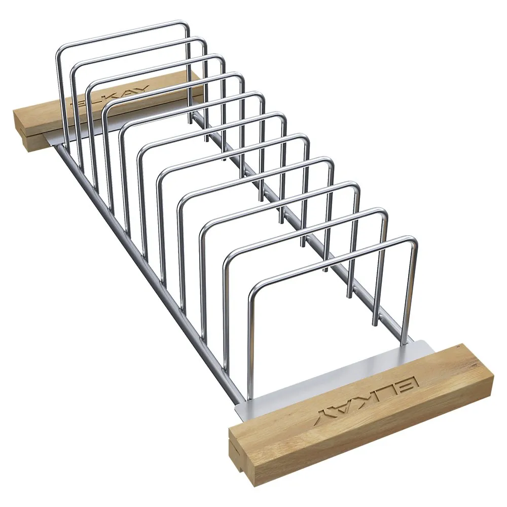 Drying Rack With Wood Handle, Stainless Steel, 18-1/4 X 6-3/4 X 4-1/4 Inch Size