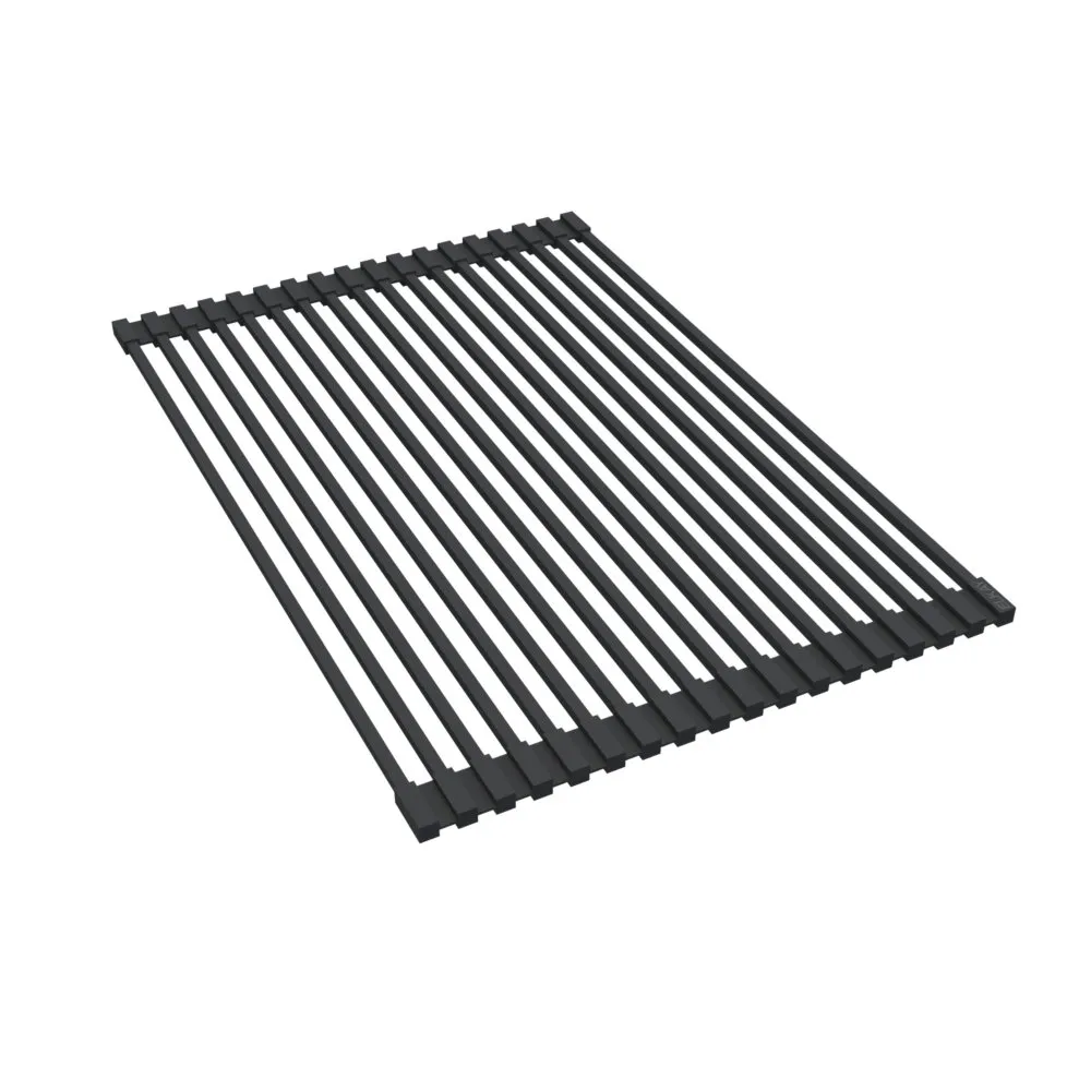 Roll Up Drying Rack, Black, Silicone, 11-7/8 X 17-5/8 X 15/16 Inch Size