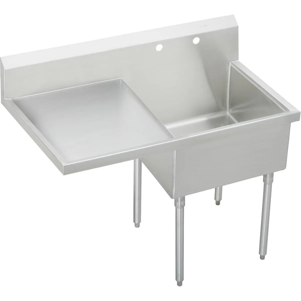 Scullery Sink, Floor Standing Mount, 2 Hole, Buffed Satin