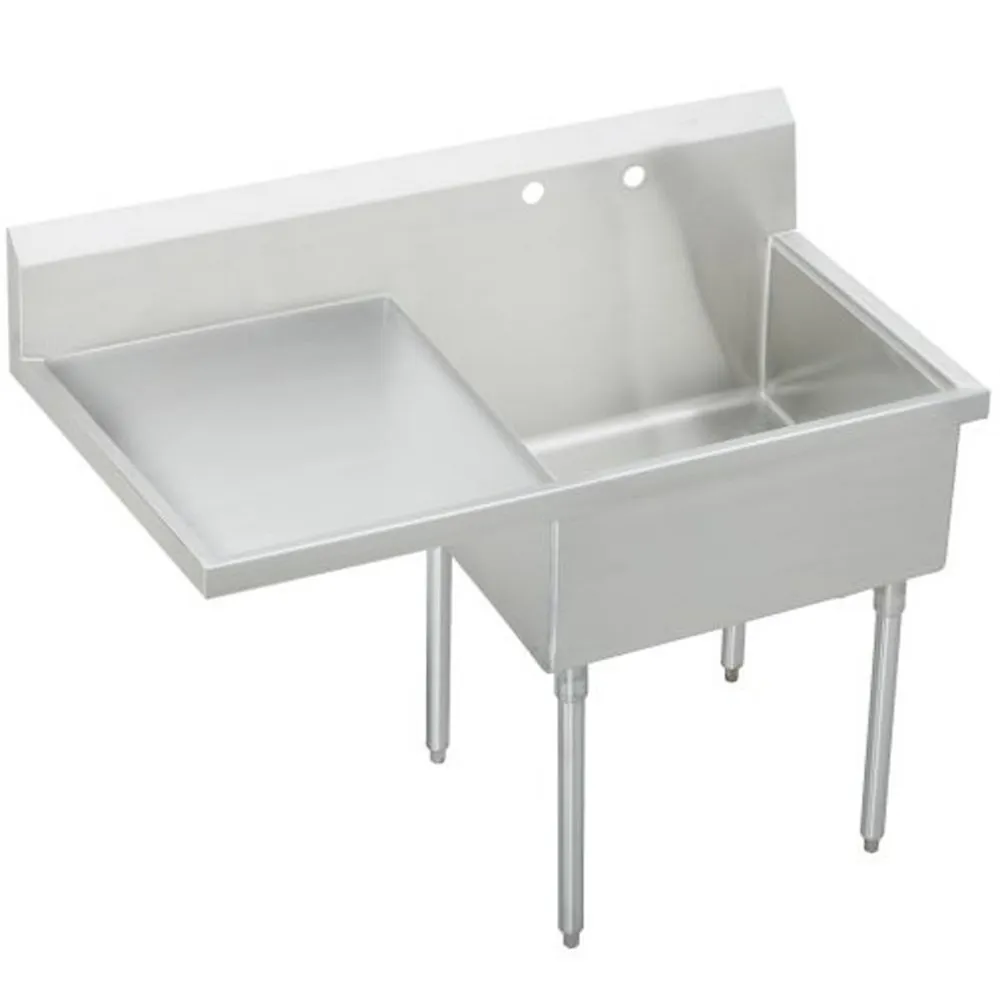 Stainless Steel 61-1/2 x 27-1/2 x 14 Inch Floor Mount Single Compartment Scullery Sink