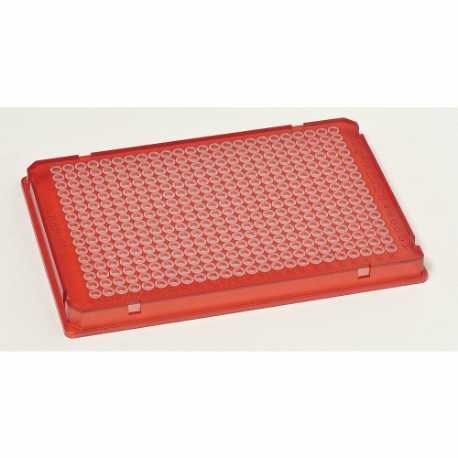 PCR-platta, kjol, 384, 384 platser, röd, 25 PK