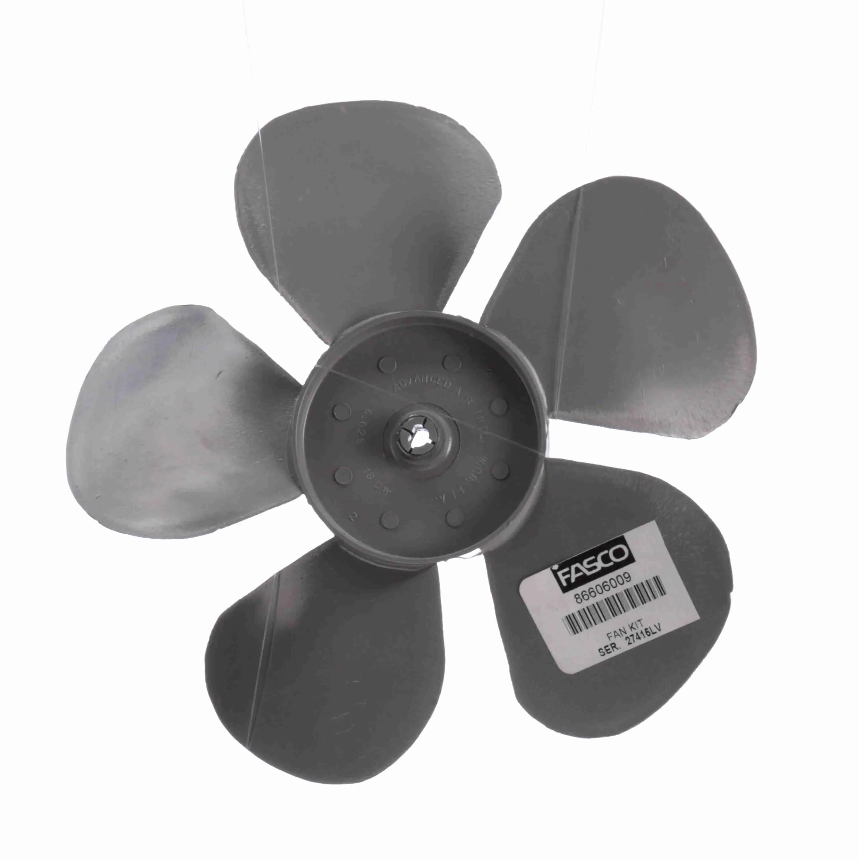 Push-On Fan Blade, 5 Blade, Shaft Size 0.218 Inch, 6 Inch Dia