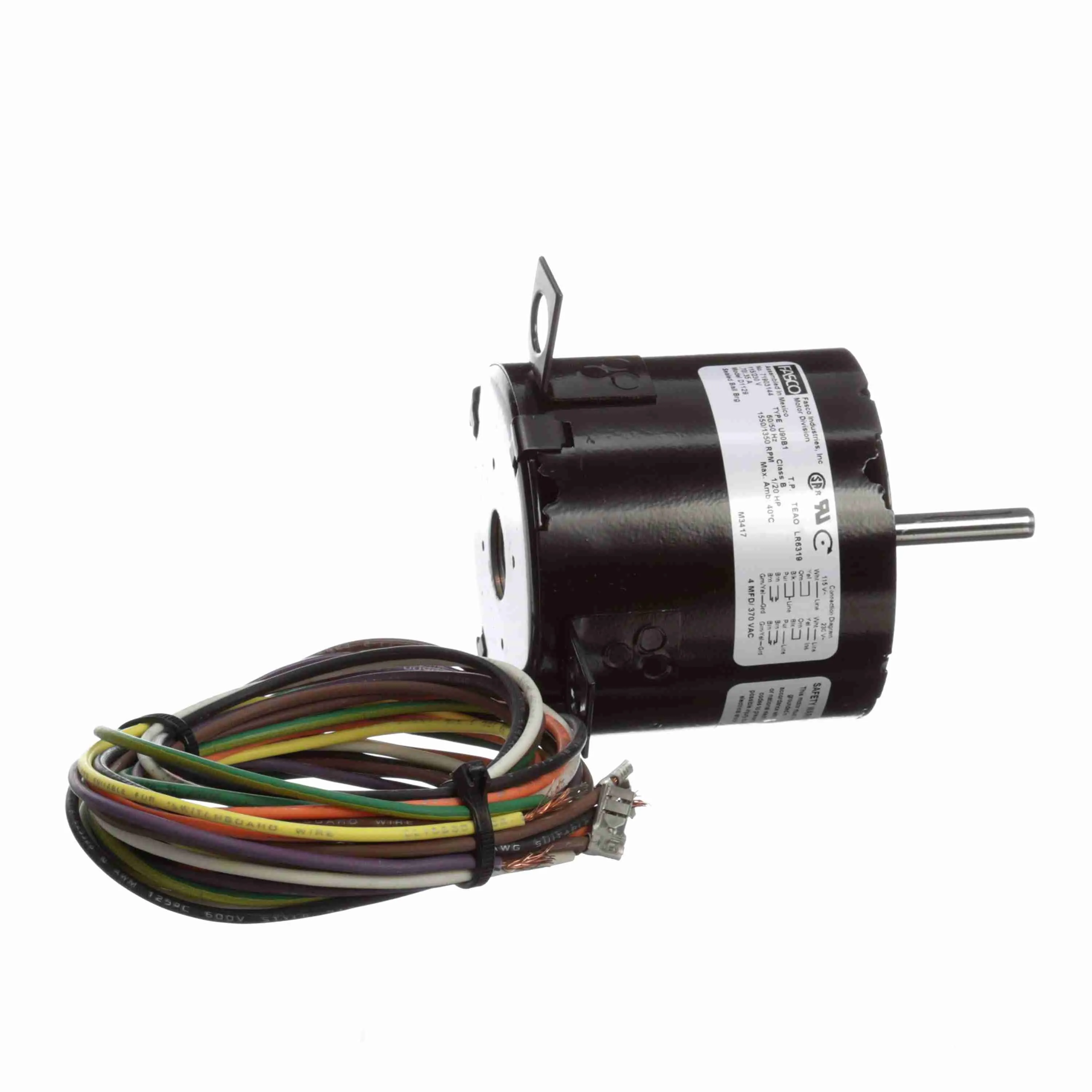Refrigeration Motor, 1/20 HP, 50 Hz, 115/230 V, 1550/1350 rpm, 1 Speed, 3.3 Inch Dia