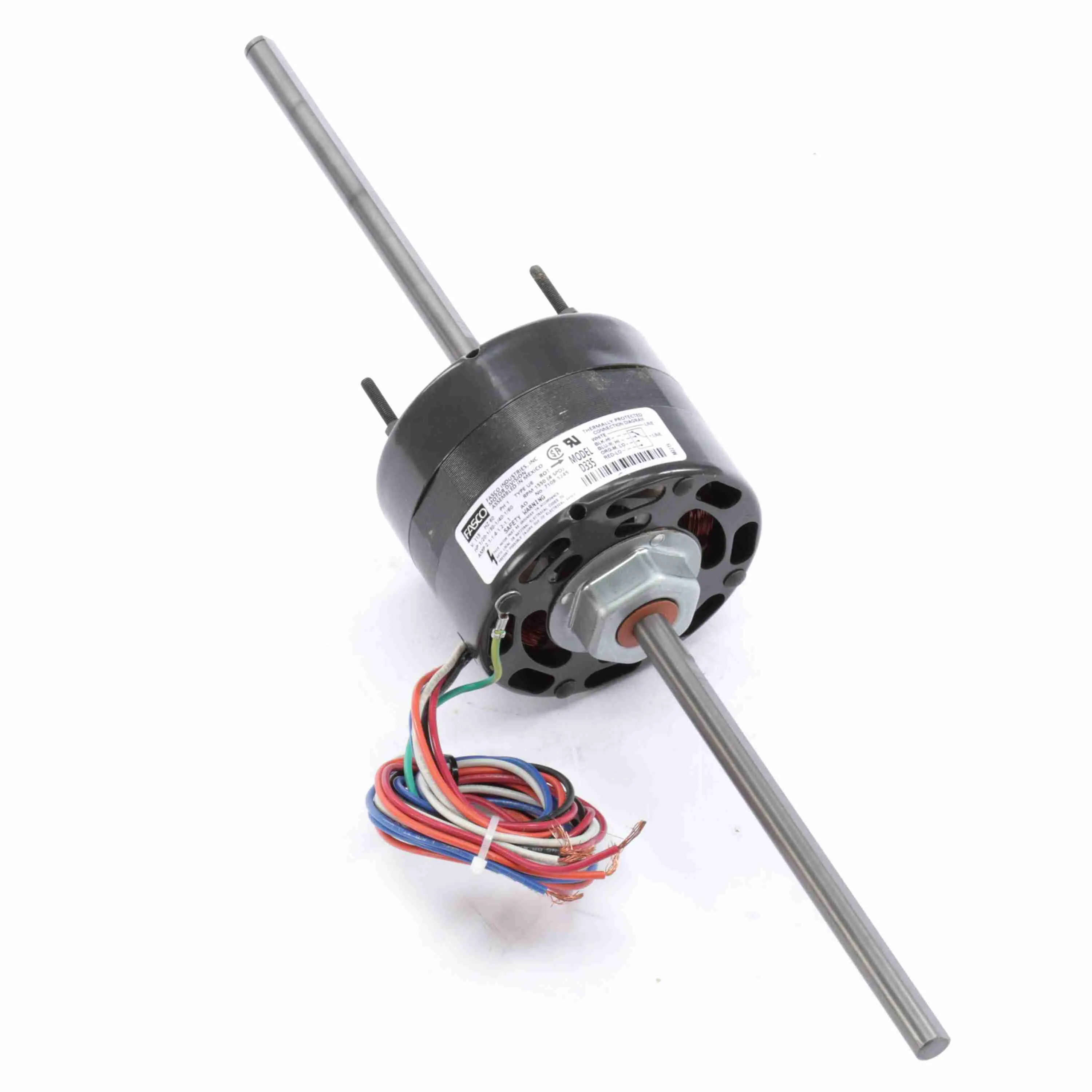 Air Conditioner Motor, 1/20-1/30-1/40-1/60 HP, 1 Phase, 60 Hz, 115 V, 1550 rpm, 4 Speed