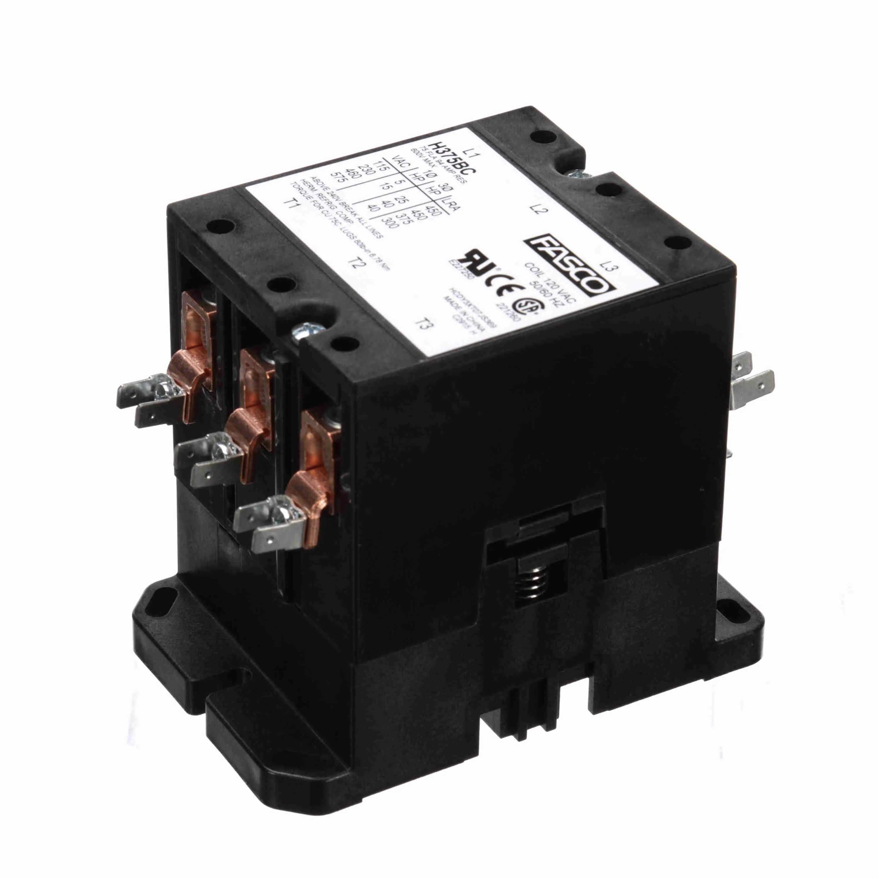 Contactor, 3 Pole, 75 A, 120 V